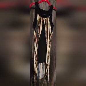 Striped Black and Multicolor Mini Dress